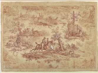 Cartone per tessuto stampato in cotone, La Route de Jouy