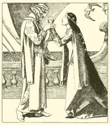 Belle Isoult e Sir Tristram bevono la pozione d