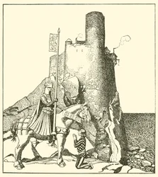 Sir Tristram arriva al castello di Sir Nabon