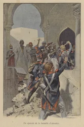 Un episodio durante la battaglia di Abukir, Egitto, 1799