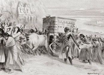 Un corteo funebre durante la XIX Dinastia, antico Egitto, da Hutchinsons History of the Nations, pub.1915