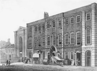 Vista sud del Teatro Reale in Portugal Street, Lincolns Inn Fields