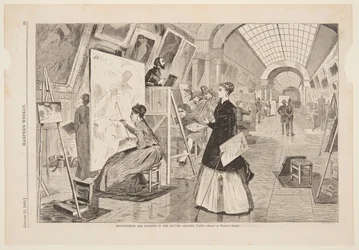 "Arte - Studenti e copisti nella Galleria del Louvre, Parigi"