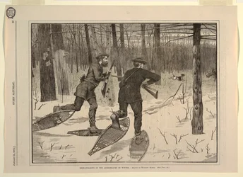 Caccia al cervo negli Adirondacks in inverno, da Every Saturday, 21 gennaio 1871, p. 57