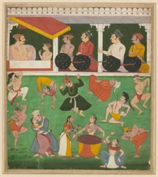 Amar Singh II (nei panni di un principe) e suo padre assistono a un intrattenimento
