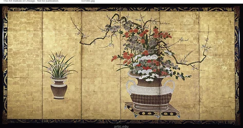Cesti con fiori delle quattro stagioni