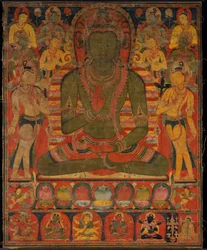 Il Buddha Amoghasiddhi con otto Bodhisattva