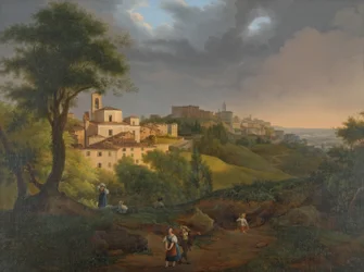 Tedesco: Veduta del Borgo, Canale a Bergamo