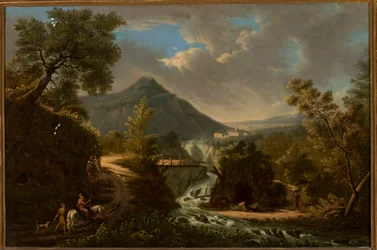 Paesaggio italiano con fiume e personale