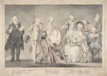 Disegno satirico: Artista che dipinge il ritratto di una vecchia signora, 1729-1804
