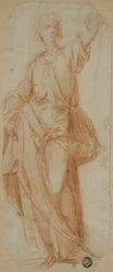 Figura in piedi e drappeggiata