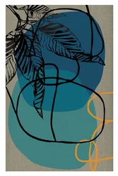 Foglie tropicali blu astratte