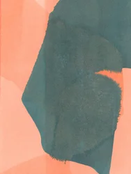 Abstract Teal Coral Wash