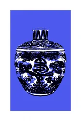 Vaso in porcellana blu cinese