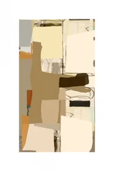 Collage astratto dai toni terrosi