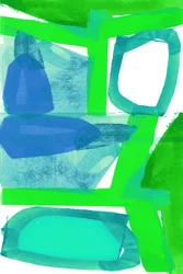 Forme astratte in verde e blu
