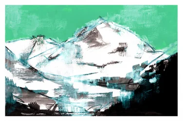 Maestosa montagna invernale