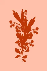 Silhouette floreale in terracotta