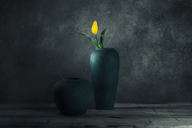 Natura morta con tulipani gialli