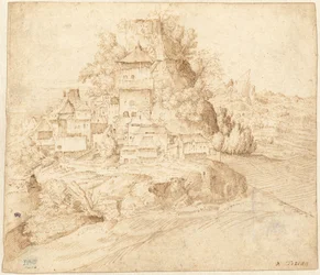 Un Villaggio Annidato ai Piedi di una Collina (recto)