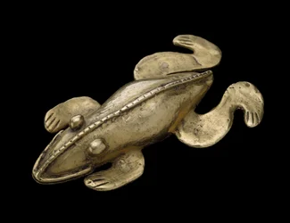 Figura di una rana velenosa, 200-1600 d.C. (oro)