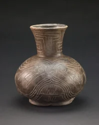 Vaso con motivi incisi, 1400-1600 circa (ceramica)