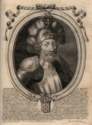 Ritratto di Ugo I Capeto (c. 941 - 996), Duca di Francia e poi Re di Francia - Ritratto di Ugo I Capeto (c.941-996), Re di Francia - incisione da 