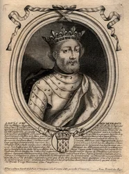 Ritratto di Luigi VIII (1187 - 1226), Re di Francia - Luigi VIII (1187-1226) Re di Francia - incisione da 