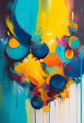 Composizione astratta con colori vibranti