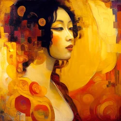 Ritratto astratto, femminile attraente