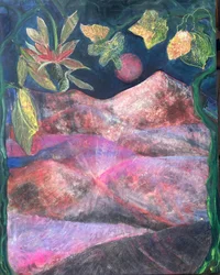 Luna rosa sulla Sierra, 2025 (olio su tela)