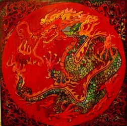 Drago, 2016 (misto, acrilico, inchiostro, olio)