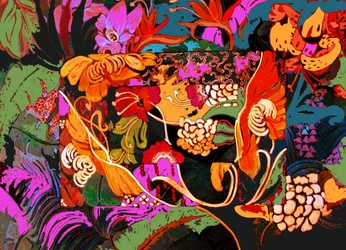 Collage floreale, 2016 (tecnica mista)