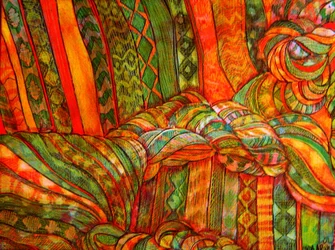 Ritratto tessile, 2015 (misto, acrilico, inchiostro, olio)