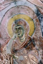 Madonna, affresco nella Chiesa di Agios Georgios, Mourne, Creta, Grecia