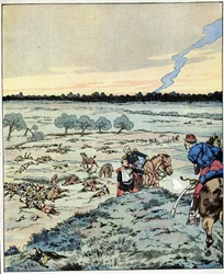 Corazzate? Non ce ne sono più! Risposta di un generale a un ufficiale che chiedeva rinforzi alla battaglia di Reischoffen, nota per il suo pesante tributo nel 1870. Illustrazione di Job per il libro 
