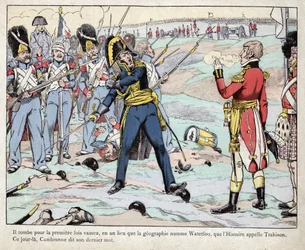 Primo Impero: raffigurazione del generale Pierre Cambronne (1770-1842) che pronuncia «La Guardia muore ma non si arrende» alla battaglia di Waterloo