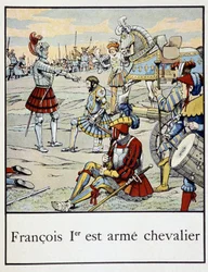 Francesco I viene armato cavaliere - in "Petite histoire de France" di Jacques Bainville, ed. Mane