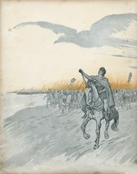 Guerra gallica: Gaio Giulio Cesare (allora Jules César) (100-44 a.C.) e il suo esercito invadono la Gallia. L
