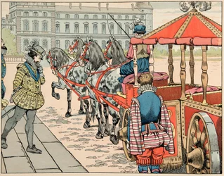Il 14 maggio 1610, Enrico IV si prepara a salire sulla sua carrozza scoperta