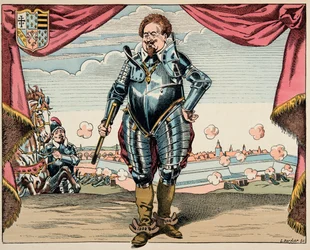 Illustrazione tratta dal libro «Le bon roy Henri», illustrato da Jacques Marie Gaston Onfray de Bréville, detto JOB (1858-1931): ritratto di Charles de Lorraine (1554-1611), duca di Mayenne, capo militare della Lega, nemico di Enrico IV - Collezione