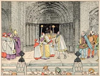 Enrico IV, Basilica di Saint Denis abiura la sua religione e si converte