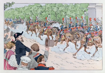 Jacques Marie Gaston Onfray de Breville detto JOB (1858 - 1931); Illustrazione dal libro Les épées de France: Scorta dell