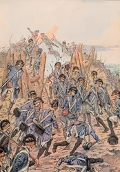 Jacques Marie Gaston Onfroy de Breville dit JOB (1858-1931) - Gli americani attaccano un ridotto a Yorktown il 14 ottobre