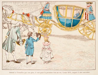 Napoleone Bonaparte portato a Versailles dal padre vede per la prima volta il re Luigi XVI in carrozza nel 1770