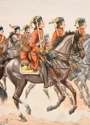 Jacques Marie Gaston Onfray de Breville detto JOB (1858-1931) - Uniforme delle truppe francesi di tutti i tempi: Dragoni di Beauffremont 1759