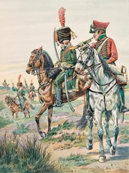 Uniforme delle truppe francesi di tutti i tempi: trombetti dei Cavalli Leggeri di Arenberg (1807)