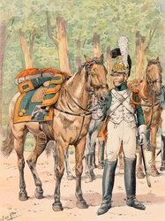 Jacques Marie Gaston Onfroy de Breville dit JOB - Uniforme delle truppe francesi di tutti i tempi: Dragoni di Francia (1814-1815), Collezione Privata